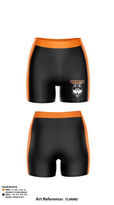 Burlington High School Volleyball 18764299 Women's Compression Shorts - 4
