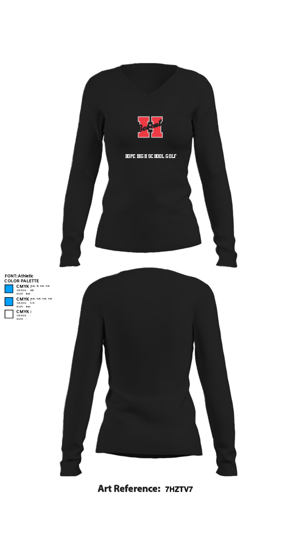 Womens Long Sleeve Vneck Shirt, Hope High School Golf, Golf, Teamtime, Team time, sublimation, custom sports apparel, team uniforms, spirit wear, spiritwear, sports uniforms, custom shirts, team store, custom team store, fundraiser sports, apparel fundraiser