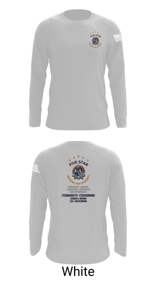 Long Sleeve Performance Shirt, 5 Star, , Teamtime, Team time, sublimation, custom sports apparel, team uniforms, spirit wear, spiritwear, sports uniforms, custom shirts, team store, custom team store, fundraiser sports, apparel fundraiser