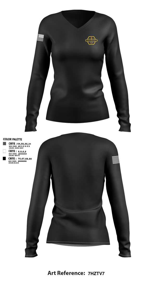 Womens Long Sleeve Vneck Shirt, Isenbarger Construction LLC, , Teamtime, Team time, sublimation, custom sports apparel, team uniforms, spirit wear, spiritwear, sports uniforms, custom shirts, team store, custom team store, fundraiser sports, apparel fundraiser
