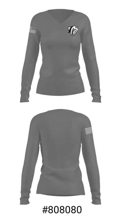 Meade High School Baseball 78796681 Women's Long Sleeve V-neck Shirt - 20