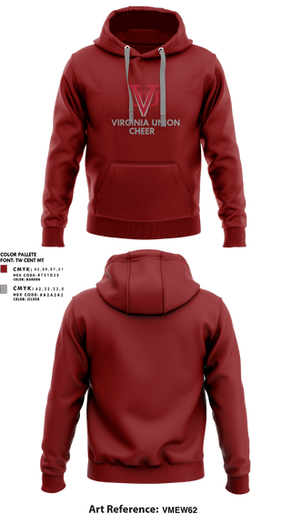 Hoodie, Virginia Union University Cheer, Cheer, Teamtime, Team time, sublimation, custom sports apparel, team uniforms, spirit wear, spiritwear, sports uniforms, custom shirts, team store, custom team store, fundraiser sports, apparel fundraiser