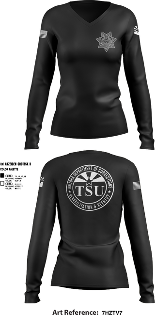 Womens Long Sleeve Vneck Shirt, TSU, Police, Teamtime, Team time, sublimation, custom sports apparel, team uniforms, spirit wear, spiritwear, sports uniforms, custom shirts, team store, custom team store, fundraiser sports, apparel fundraiser