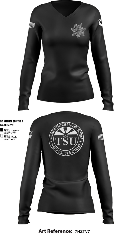 TSU 97360574 Women's Long Sleeve V-neck Shirt - 4