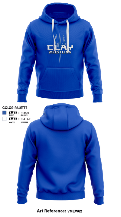 Clay High School Wrestling 75209698 Hoodie - 1