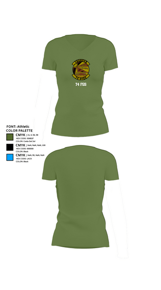 Womens Short Sleeve Vneck Shirt, 74 FGS, Air Force, Teamtime, Team time, sublimation, custom sports apparel, team uniforms, spirit wear, spiritwear, sports uniforms, custom shirts, team store, custom team store, fundraiser sports, apparel fundraiser