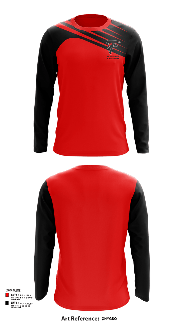 Long Sleeve Performance Shirt, St Johns High School Soccer, Men's Soccer, Teamtime, Team time, sublimation, custom sports apparel, team uniforms, spirit wear, spiritwear, sports uniforms, custom shirts, team store, custom team store, fundraiser sports, apparel fundraiser