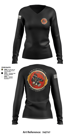 Womens Long Sleeve Vneck Shirt 1, Fury company, Army, Teamtime, Team time, sublimation, custom sports apparel, team uniforms, spirit wear, spiritwear, sports uniforms, custom shirts, team store, custom team store, fundraiser sports, apparel fundraiser