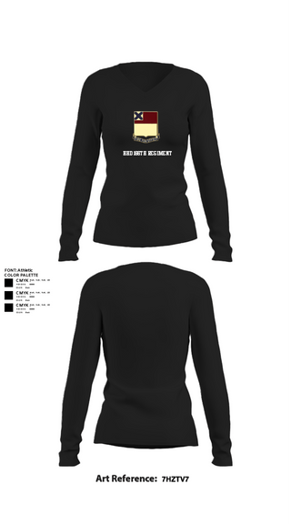 Womens Long Sleeve Vneck Shirt, HHD 166th Regiment, Army, Teamtime, Team time, sublimation, custom sports apparel, team uniforms, spirit wear, spiritwear, sports uniforms, custom shirts, team store, custom team store, fundraiser sports, apparel fundraiser
