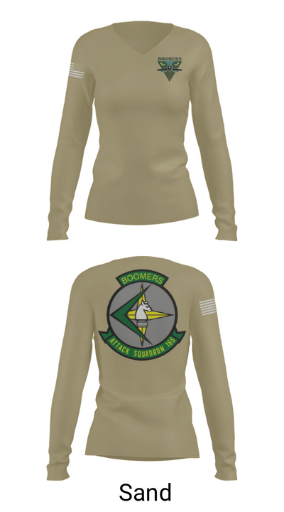VA-165 Boomers 8750909 Women's Long Sleeve V-neck Shirt - 65