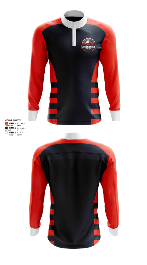 Quarter Zip Jacket, Grindhouse Hoops, Men's Basketball, Teamtime, Team time, sublimation, custom sports apparel, team uniforms, spirit wear, spiritwear, sports uniforms, custom shirts, team store, custom team store, fundraiser sports, apparel fundraiser