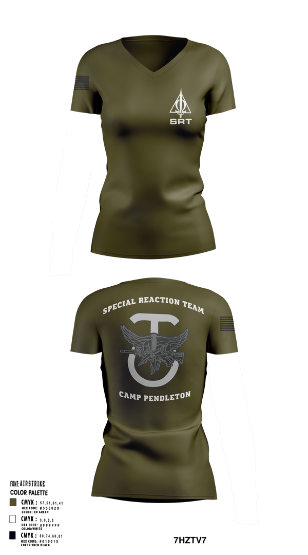 Womens Short Sleeve Vneck Shirt, Special Reaction Team, Marines, Teamtime, Team time, sublimation, custom sports apparel, team uniforms, spirit wear, spiritwear, sports uniforms, custom shirts, team store, custom team store, fundraiser sports, apparel fundraiser