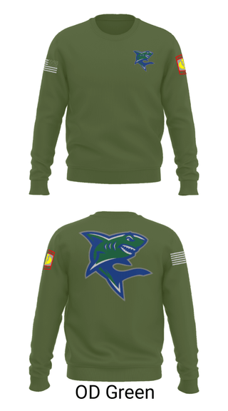 Crew Neck Sweatshirt, Bullshark Battalion, Army, Teamtime, Team time, sublimation, custom sports apparel, team uniforms, spirit wear, spiritwear, sports uniforms, custom shirts, team store, custom team store, fundraiser sports, apparel fundraiser