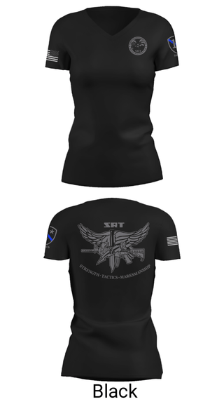 Women's Short Sleeve Vneck Shirt, Special Reaction Team, Marines, Teamtime, Team time, sublimation, custom sports apparel, team uniforms, spirit wear, spiritwear, sports uniforms, custom shirts, team store, custom team store, fundraiser sports, apparel fundraiser