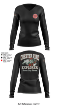 Chester fire explorers 87752590 Women's Long Sleeve V-neck Shirt - 8