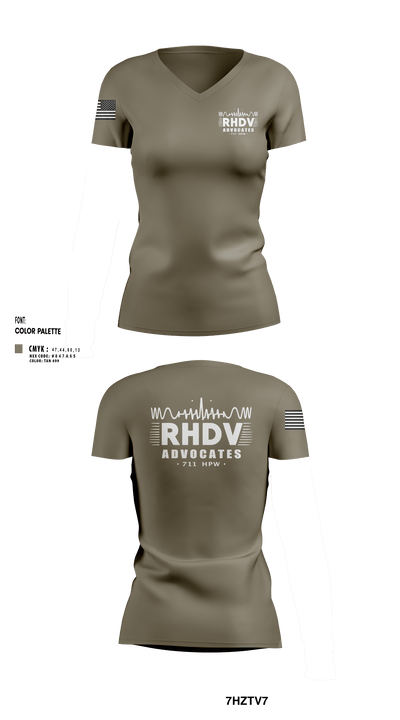 711 HPW/RHDV 93111099 Women's Short Sleeve V-neck Shirt - 3