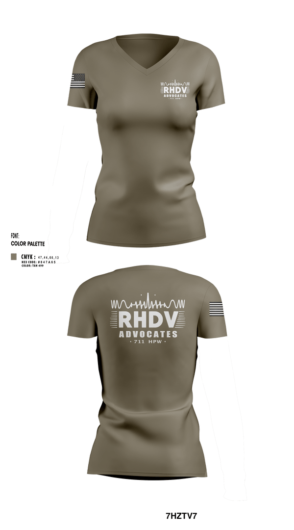 Womens Short Sleeve Vneck Shirt, 711 HPW/RHDV, Army, Teamtime, Team time, sublimation, custom sports apparel, team uniforms, spirit wear, spiritwear, sports uniforms, custom shirts, team store, custom team store, fundraiser sports, apparel fundraiser