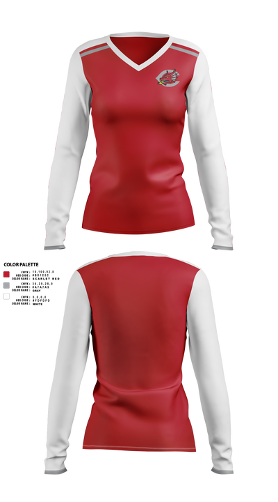 Spring Cove Middle School 56529593 Women's Long Sleeve V-neck Shirt -1 1