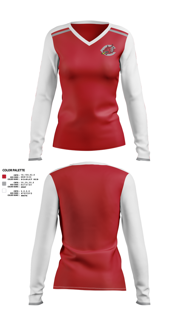 Womens Long Sleeve Vneck Shirt 1, Spring Cove Middle School, , Teamtime, Team time, sublimation, custom sports apparel, team uniforms, spirit wear, spiritwear, sports uniforms, custom shirts, team store, custom team store, fundraiser sports, apparel fundraiser