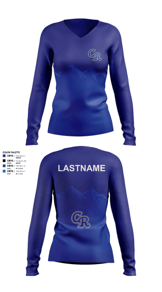 Womens Long Sleeve Vneck Shirt, Rocky Top MSTeam Fishman, Spirit Store, Teamtime, Team time, sublimation, custom sports apparel, team uniforms, spirit wear, spiritwear, sports uniforms, custom shirts, team store, custom team store, fundraiser sports, apparel fundraiser