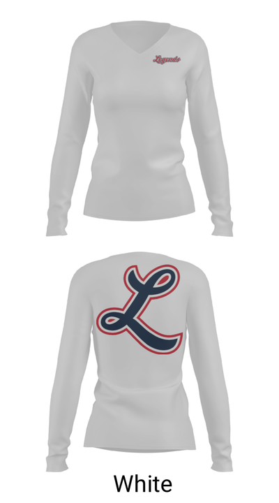 Louisville Legends Baseball 30344695 Women's Long Sleeve V-neck Shirt - 6