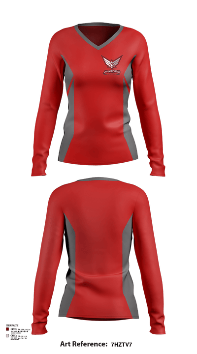 Cedar Valley High School Cross Country 97163354 Women's Long Sleeve V-neck Shirt -1 121