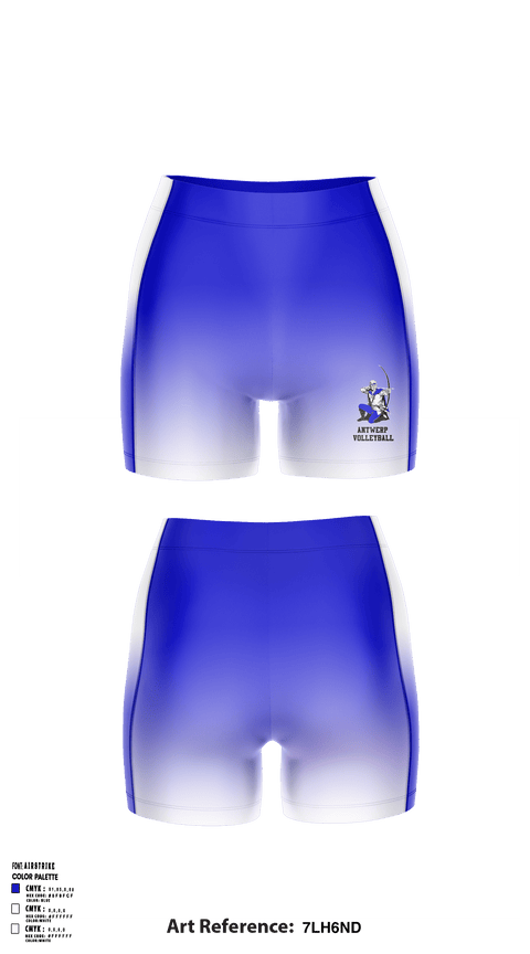 Women's Compression Shorts, Antwerp Senior High School Volleyball, Women's Volleyball, Teamtime, Team time, sublimation, custom sports apparel, team uniforms, spirit wear, spiritwear, sports uniforms, custom shirts, team store, custom team store, fundraiser sports, apparel fundraiser