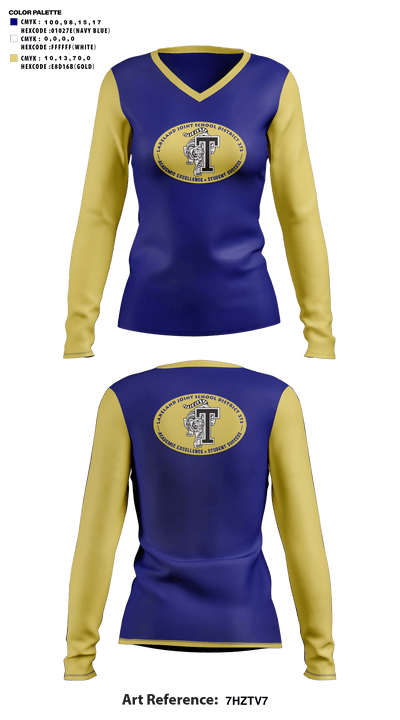 Timberlake Senior High School Volleyball 62914388 Women's Long Sleeve V-neck Shirt - 41
