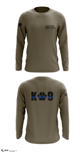 Long Sleeve Performance Shirt, Vance County Sheriff's Office  K9 Unit, Police, Teamtime, Team time, sublimation, custom sports apparel, team uniforms, spirit wear, spiritwear, sports uniforms, custom shirts, team store, custom team store, fundraiser sports, apparel fundraiser