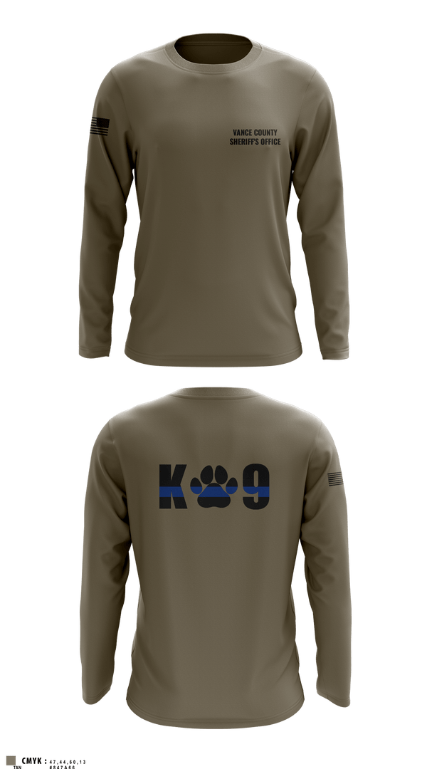 Long Sleeve Performance Shirt, Vance County Sheriff's Office  K9 Unit, Police, Teamtime, Team time, sublimation, custom sports apparel, team uniforms, spirit wear, spiritwear, sports uniforms, custom shirts, team store, custom team store, fundraiser sports, apparel fundraiser