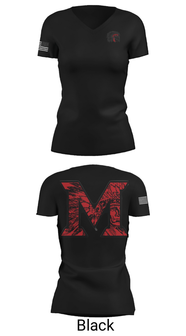 Womens Short Sleeve Vneck Shirt, Mcloud High School Cheer, Cheer, Teamtime, Team time, sublimation, custom sports apparel, team uniforms, spirit wear, spiritwear, sports uniforms, custom shirts, team store, custom team store, fundraiser sports, apparel fundraiser