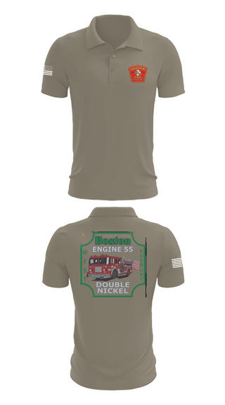 Short Sleeve Performance Polo, Boston Fire Department Engine 55, , Teamtime, Team time, sublimation, custom sports apparel, team uniforms, spirit wear, spiritwear, sports uniforms, custom shirts, team store, custom team store, fundraiser sports, apparel fundraiser
