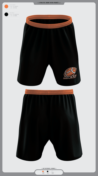 Athletic Shorts With Pockets, Hyacks Football, Football, Teamtime, Team time, sublimation, custom sports apparel, team uniforms, spirit wear, spiritwear, sports uniforms, custom shirts, team store, custom team store, fundraiser sports, apparel fundraiser