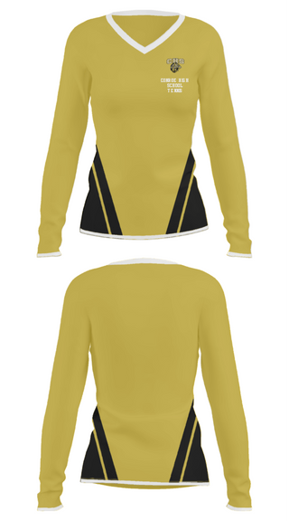 Women's Long Sleeve Vneck Shirt, Conroe High School Tennis, Tennis, Teamtime, Team time, sublimation, custom sports apparel, team uniforms, spirit wear, spiritwear, sports uniforms, custom shirts, team store, custom team store, fundraiser sports, apparel fundraiser