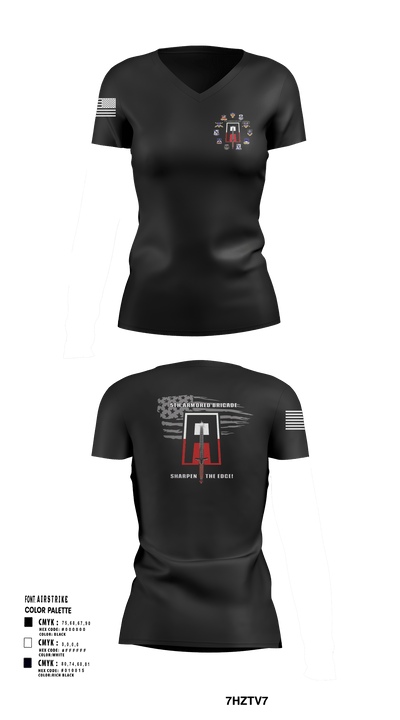 5th Armored Brigade 44800890 Women's Short Sleeve V-neck Shirt - 103