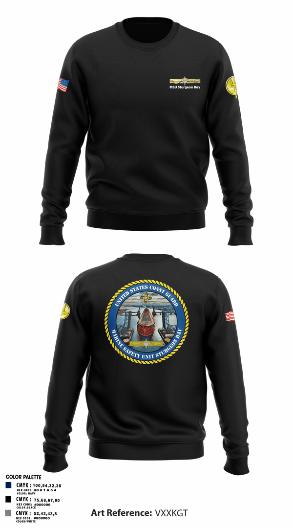 Crew Neck Sweatshirt, MSU Sturgeon Bay, Coast Guard, Teamtime, Team time, sublimation, custom sports apparel, team uniforms, spirit wear, spiritwear, sports uniforms, custom shirts, team store, custom team store, fundraiser sports, apparel fundraiser