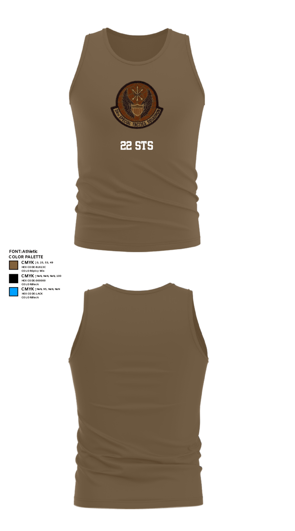 Tank Top, 22 STS, Air Force, Teamtime, Team time, sublimation, custom sports apparel, team uniforms, spirit wear, spiritwear, sports uniforms, custom shirts, team store, custom team store, fundraiser sports, apparel fundraiser
