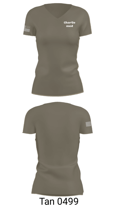 Charlie med 91134767 Women's Short Sleeve V-neck Shirt - 68