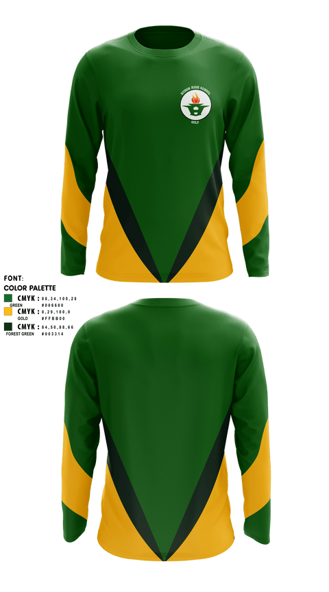 Long Sleeve Performance Shirt, Huron High School Golf, Golf, Teamtime, Team time, sublimation, custom sports apparel, team uniforms, spirit wear, spiritwear, sports uniforms, custom shirts, team store, custom team store, fundraiser sports, apparel fundraiser