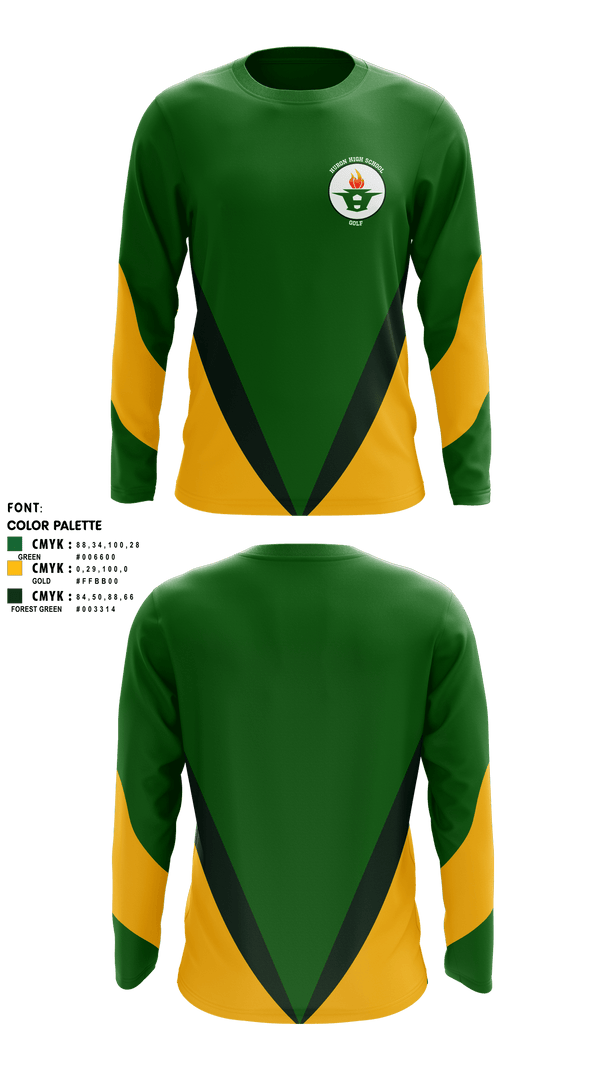Long Sleeve Performance Shirt, Huron High School Golf, Golf, Teamtime, Team time, sublimation, custom sports apparel, team uniforms, spirit wear, spiritwear, sports uniforms, custom shirts, team store, custom team store, fundraiser sports, apparel fundraiser