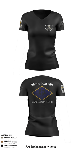 Womens Short Sleeve Vneck Shirt, B. CO 2-502, Army, Teamtime, Team time, sublimation, custom sports apparel, team uniforms, spirit wear, spiritwear, sports uniforms, custom shirts, team store, custom team store, fundraiser sports, apparel fundraiser
