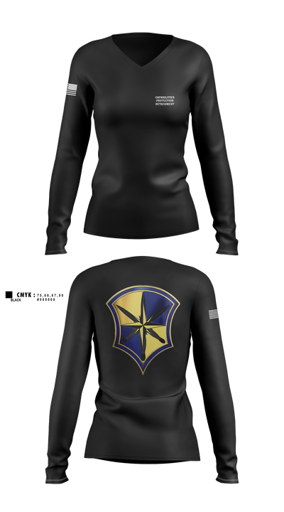 Capabilities Protection Detachment 8892407 Women's Long Sleeve V-neck Shirt - 1