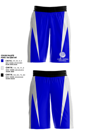 Mens Basketball Shorts, North Central High School Basketball, Women's Basketball, Teamtime, Team time, sublimation, custom sports apparel, team uniforms, spirit wear, spiritwear, sports uniforms, custom shirts, team store, custom team store, fundraiser sports, apparel fundraiser