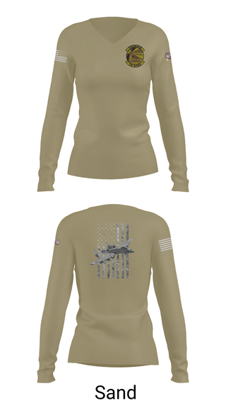 Womens Long Sleeve Vneck Shirt 1, 74 FGS, Air Force, Teamtime, Team time, sublimation, custom sports apparel, team uniforms, spirit wear, spiritwear, sports uniforms, custom shirts, team store, custom team store, fundraiser sports, apparel fundraiser