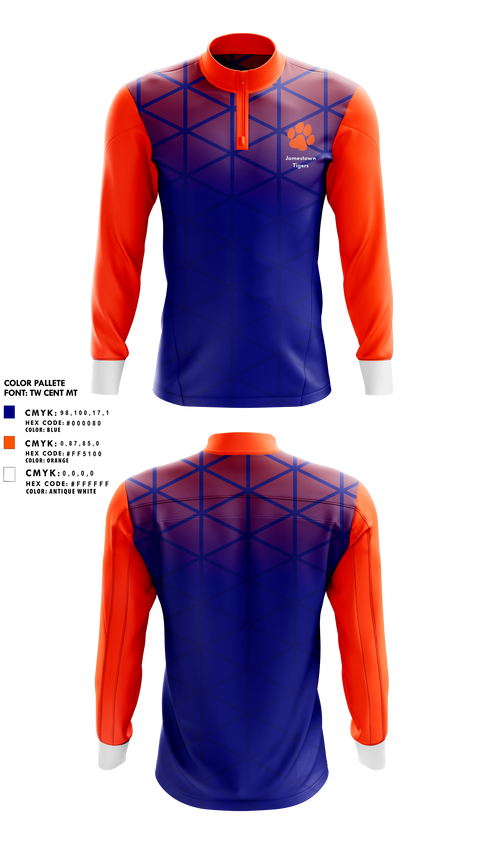 Quarter Zip Jacket, Jamestown Middle School Basketball, Men's Basketball, Teamtime, Team time, sublimation, custom sports apparel, team uniforms, spirit wear, spiritwear, sports uniforms, custom shirts, team store, custom team store, fundraiser sports, apparel fundraiser