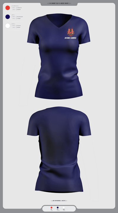 Atomic gaming and 90675197 Women's Short Sleeve V-neck Shirt - 2
