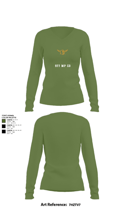 977 MP CO 88106845 Women's Long Sleeve V-neck Shirt - 42