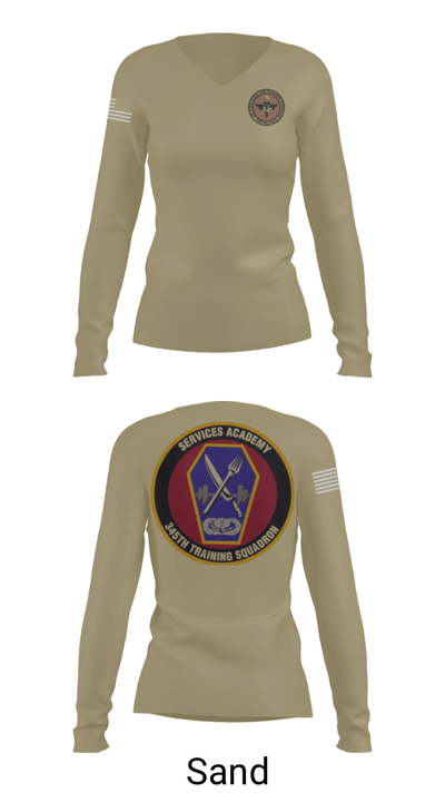 345 TRS 70386856 Women's Long Sleeve V-neck Shirt - 97