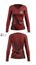 Logansport High School Swimming 31315154 Women's Long Sleeve V-neck Shirt - 1