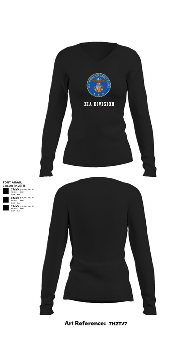 Zia division 50198022 Women's Long Sleeve V-neck Shirt - 21